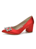 Femmes Escarpins Chiot Talon Bout Pointu Fait Main Satin Bas Tops Slip On Talons