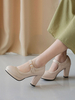 Femmes Escarpins Mary Jane Bout Rond Talon Chunky Belles Chaussures Taille Plus