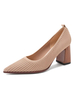 Femmes Escarpins Slip-On Pointed Toe Color Block Chunky Heel Retro Vintage Chaussures