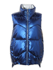 Femmes Gilet Manteau col montant bleu Veste d\