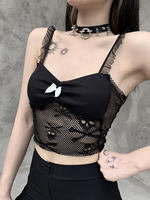 Femmes Gothic Cami Dentelle Noire Polyester Sexy Tops