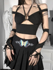 Femmes Gothique Robe Noire À Lacets Gothique Polyester Halter Tops