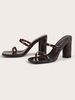 Femmes Heel Mules Chunky Heel Cuir PU Cuir Slunk-On Black Mules