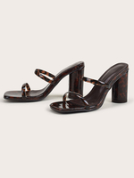 Femmes Heel Mules Chunky Heel Cuir PU Cuir Slunk-On Black Mules