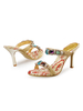 Femmes Heel Mules Stiletto Heel Slip-On Teaux Blond Mule Blonde