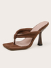 Femmes Heeled Mule Stiletto Heel Square Square Toe Micro Sude Matériel Slip-On Mules