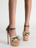 Femmes Heeled Sandales Stiletto Heel Canne Canne Talons de la cheville à la cheville