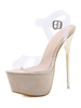 Femmes High Heel Sandales Abricot PVC Haute Pépose Toe Toe Stiletto Talon Sandal Sexy Sexy Sexy