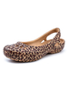 Femmes Home Pantoufles Léopard Motif PU Slingback Sandals Casual Slingback