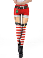 Femmes Legging Imprimé De Noël Rouge Costumes De Vacances Déguisements
