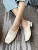 Femmes mocassins blancs mocassins en cuir Synthétique bout carré sans lacet chaussures décontractées