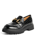 Femmes Mocassins Chaussures Artwork Vernis Talon Plat PU Upper Noir Mocassins