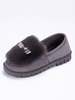 Femmes Mocassins Gris Polyester Slide Talon Plat Slip On Mules
