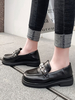 Femmes mocassins noirs en cuir Synthétique bout rond strass sans lacet chaussures mocassins