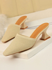 Femmes Mules Blanc Pointu Toe Slip On Slide Chaussures