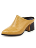 Femmes Mules Croco Print Bout pointu Flare Heel Plus Size Shoes