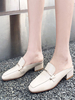 Femmes Mules Écru Blanc Carré Bout En Métal Slip On Chaussures
