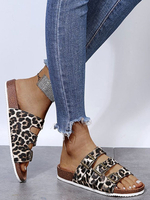 Femmes Mules PU Upper Toe Ouvert Slip On Sandales Plates