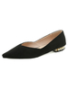 Femmes Noir Chaussures Plates Bout Pointu Perles Micro Daim Ballerines