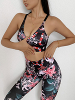 Femmes Noir Rouge Activewear Yoga Vêtements Ensemble 2 Pièces Polyester Sans Manches Sexy Vêtements Dentraînement Extensible