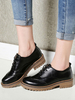 Femmes noires Oxfords classiques en cuir Synthétique bout rond à lacets chaussures décontractées