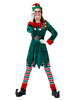 Femmes Noël Ensemble Noël Elfe Vert Foncé Costume de Vacances Déguisements Cadeau Noël