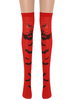 Femmes Overknee Chaussettes Rouge Bat Imprimer Halloween Cosplay Costume