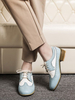 Femmes Oxfords Classic Round Toe Lace Up Chaussures Oxford en cuir Synthétique