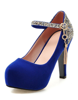 Femmes Plateformes Chaussures Suede High Heel Round Toe Pump