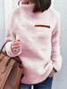 Femmes Pollover Sweat Rose Strand Col Manches Longues Top Velours Coréen