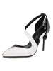 Femmes Pompes bout pointu Talons Color Block Stiletto Chaussures Talon Taille Plus