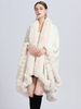 Femmes Poncho Manteau Fausse Fourrure Cape Hiver Survêtement 2025