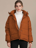Femmes Puffer Coats Courts Boutons blancs blancs à capuche à capuche manches longues manches décontractées
