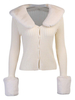 Femmes Pulls Cardigans Abricot Polyester manches longues col en V