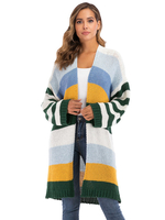Femmes Pulls Cardigans Jaune Polyester Color Block Manches Longues Col V