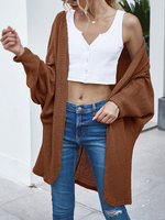 Femmes Pulls Cardigans Manteau Cardigans Manches Longues Marron