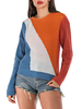 Femmes Pulls Cardigans Orange Jewel Neck Manches Longues Boutons Géométriques Cardigan Court