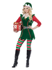 Femmes Robe Tunique De Noël Vert Robe Chapeau Collant Polyester Costumes De Vacances De Noël Cadeau Noël Déguisement