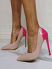 Femmes Rose Escarpins Bout Pointu Talon Aiguille Chic Talons Hauts En Cuir PU Verni