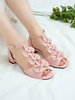 Femmes rose Lolita sandales Peep Toe PU cuir arcs"idien décontracté Lolita été bride à la cheville talons