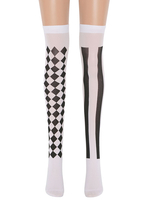 Femmes Saloon bas bandes à carreaux genou chaussettes hautes Halloween Cosplay Costume accessoires