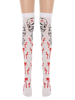 Femmes Saloon Bas Crâne Genou Chaussettes Hautes Halloween Cosplay Costume Accessoires