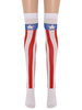 Femmes Saloon bas drapeau américain genou chaussettes hautes Halloween Cosplay Costume accessoires