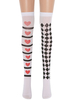 Femmes Saloon bas Plaid coeur genou chaussettes hautes Halloween Cosplay Costume accessoires
