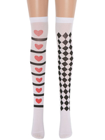 Femmes Saloon bas Plaid coeur genou chaussettes hautes Halloween Cosplay Costume accessoires