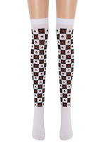Femmes Saloon Bas Poke Plaid Genou Chaussettes Hautes Halloween Cosplay Costume Accessoires