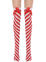 Femmes Saloon Bas Rayures Rouges Genou Chaussettes Hautes Halloween Cosplay Costume Accessoires