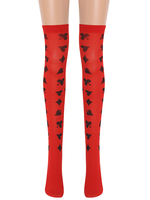 Femmes Saloon Bas Rouge Poke Genou Chaussettes Hautes Halloween Cosplay Costume Accessoires