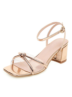 Femmes Sandales à lanières Talons clairs Bloc talon Plus Size Chaussures dorées