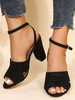Femmes Sandales À Talons Chunky Heel Terry Cheville Strap Talons